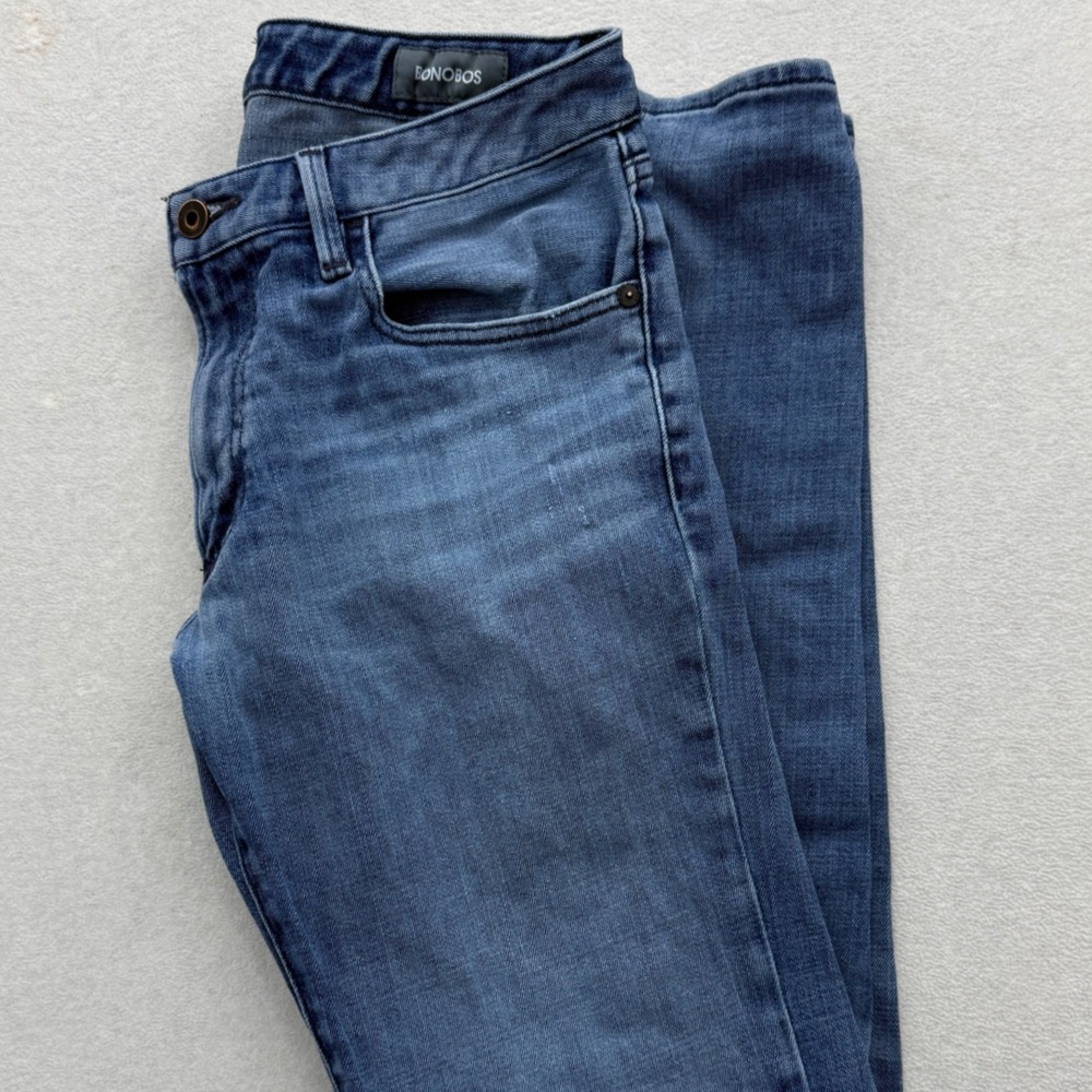 Bonobos Jeans Mens 32/34 Blue Slim Straight Medium Wash Denim Pants Casual